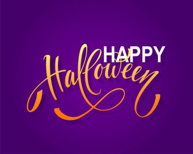 Mutlu Cadılar Bayramı vektör harfleri. Pankart, poster, tebrik kartı ve bir partiye davetiye için şenlikli yazı. Vektör çizimi. El çizimi