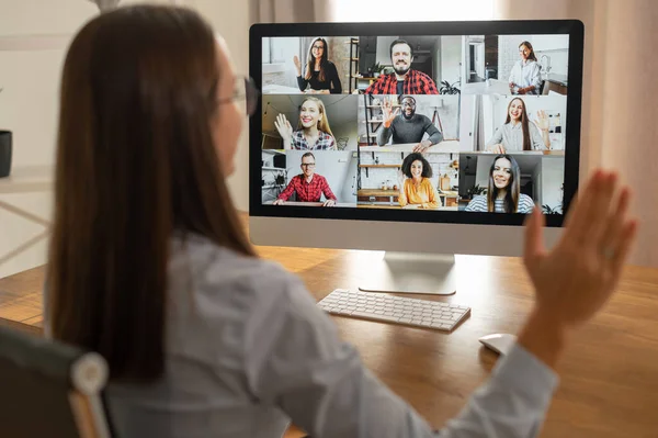 Video meeting with diverse group of people