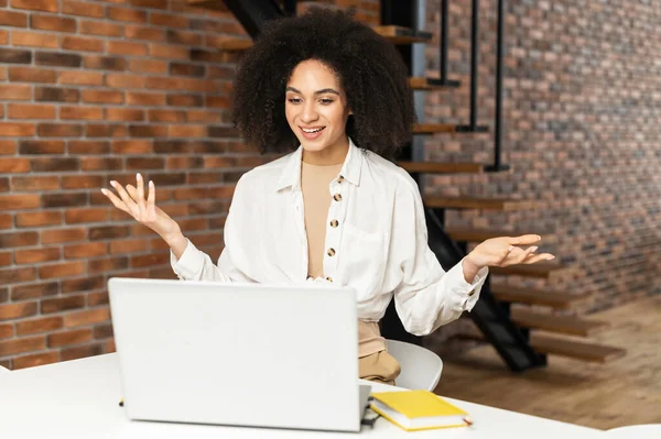 Confused African American female freelancer