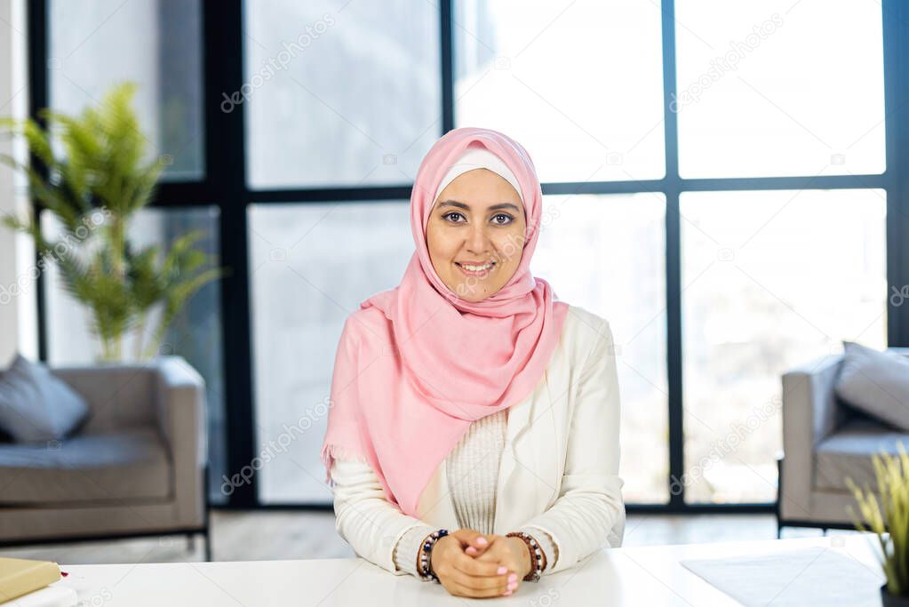 Young educated Muslim Arab female job candidate