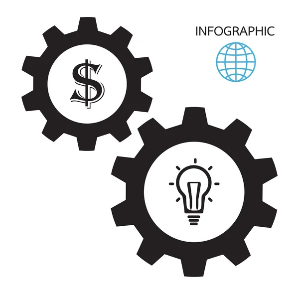 Infographics idee geld — Stockvector