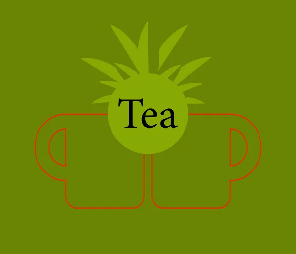 Vektor-Symbol der grünen Teetasse — Stockvektor