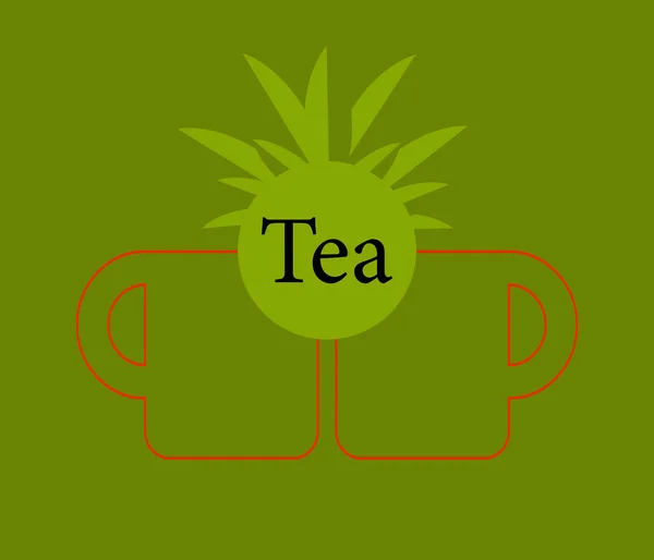 Vector icon csésze zöld tea — Stock Vector