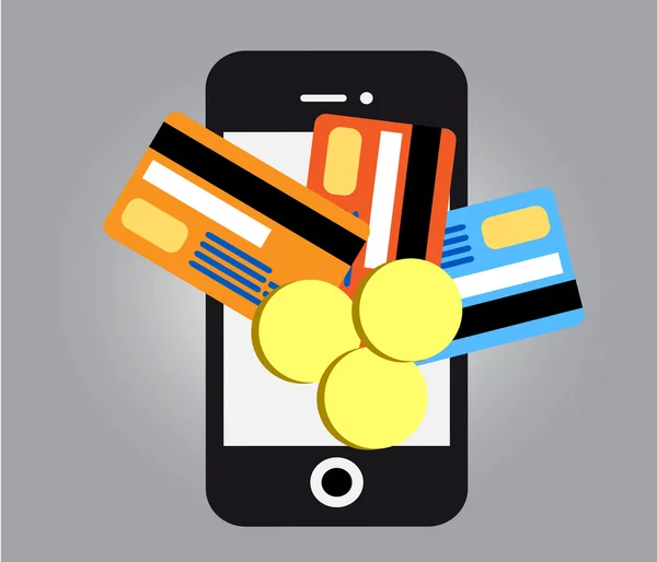 Smartphone paiements mobiles — Image vectorielle