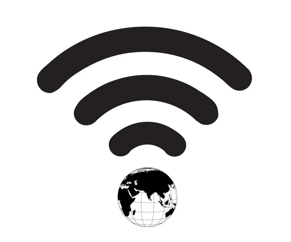 Wifi Símbolo Mundial — Vetor de Stock