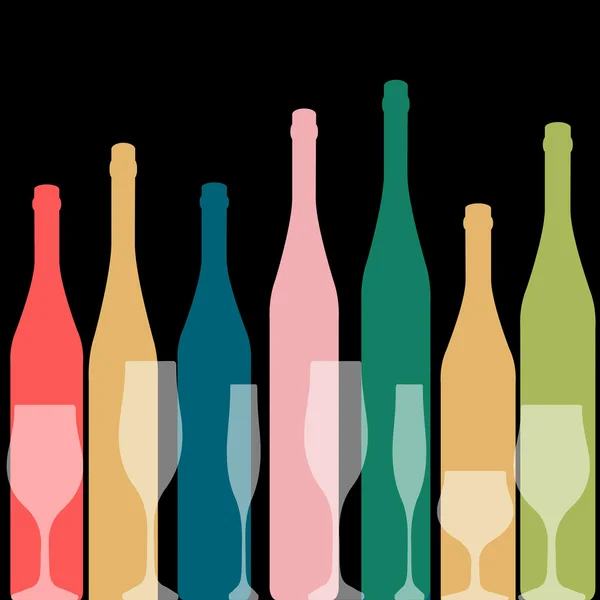 Une bouteille de vin — Image vectorielle
