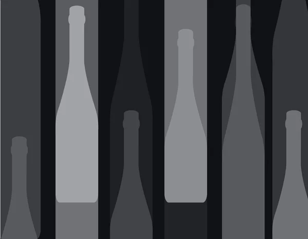Bottiglie sfondo nero — Vettoriale Stock