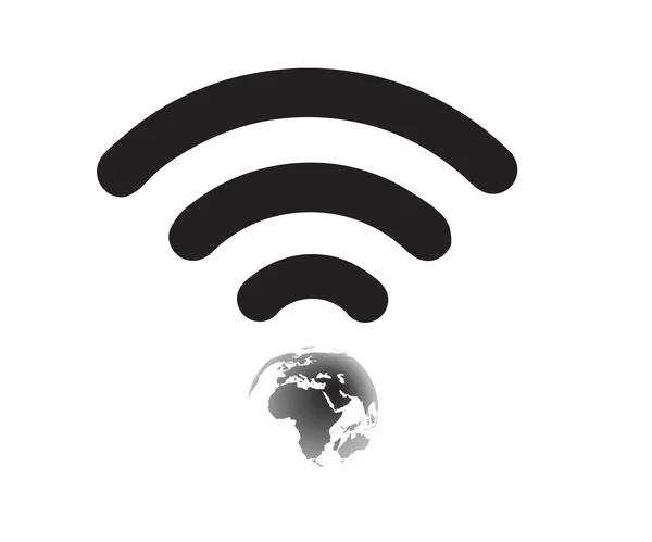 WiFi světě Symbol — Stockový vektor