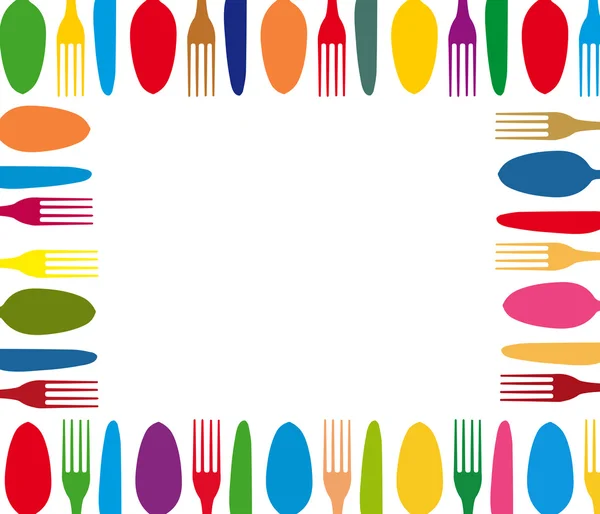 Cutlery color background menu — Stock Vector