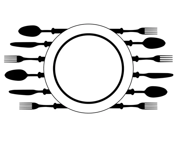 Plate with cutlery — Stock Vector