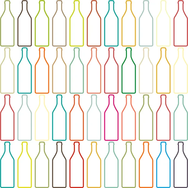 Botella de colores en el fondo — Vector de stock