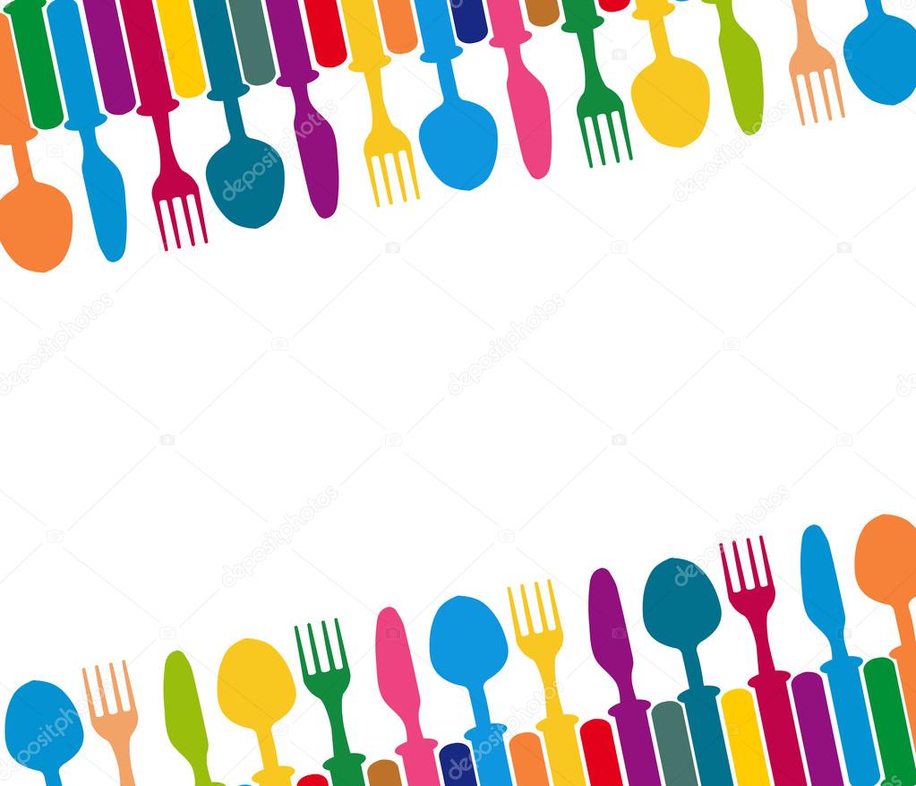 menu with cutlery vector illustration