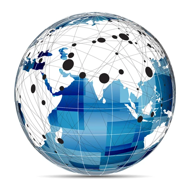 Globe internetnetwerk — Stockvector