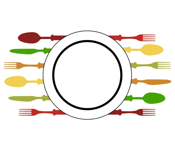 Menu with cutlery — Stock Vector