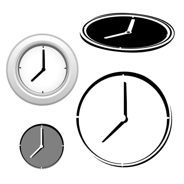 Time clock icons set — Stock Vector