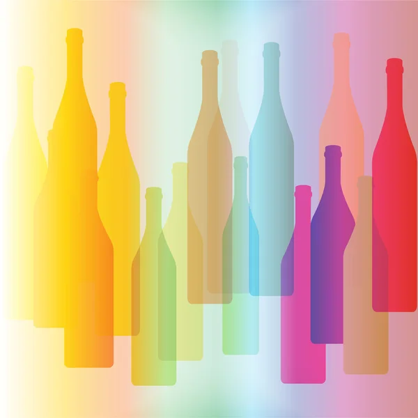 Kolorowe butelki na tle — Wektor stockowy
