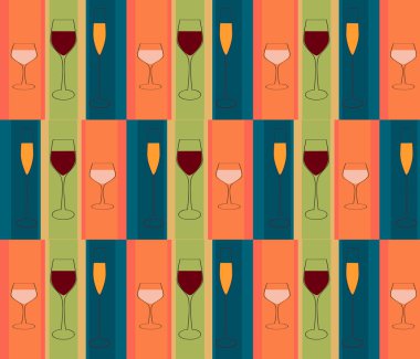 glasses wine pattern