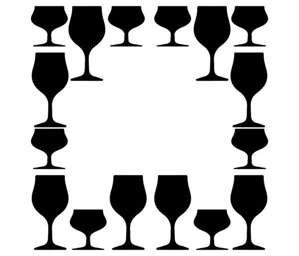 Alcoholische glas silhouet — Stockvector