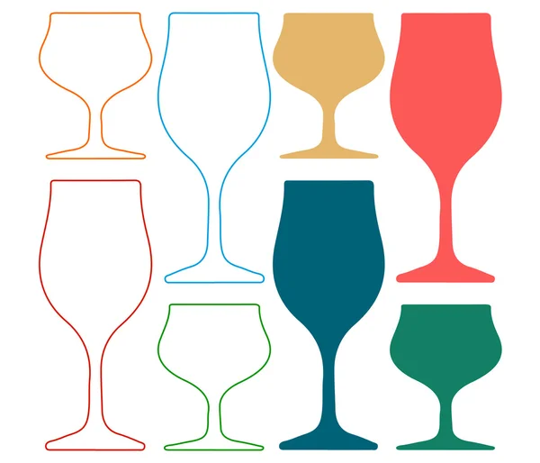 Alcoholic Glass Silhouette Silhoutte — 스톡 벡터