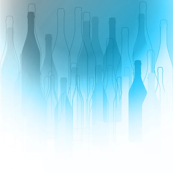 Botellas silueta fondo — Vector de stock