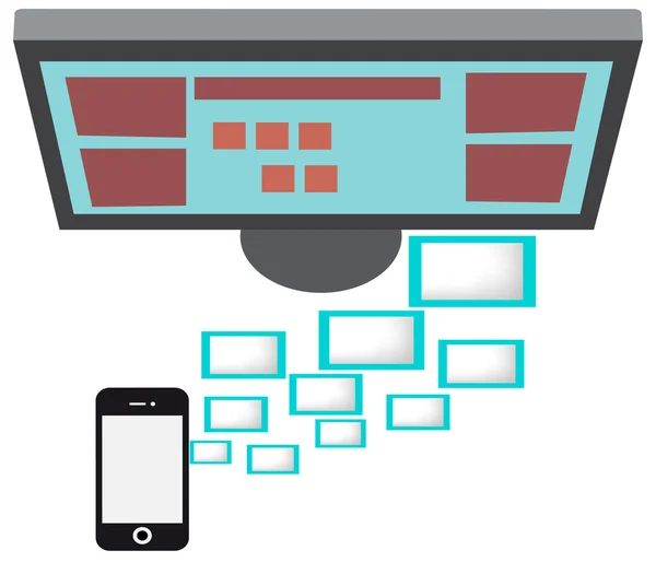 デスクトップ上のスマート フォン. — ストックベクタ