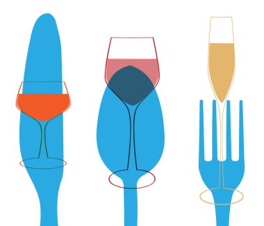 çatal bıçak takımı ve gözlük menü