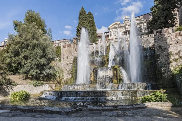 Neptunova kašna v Villa D'este v Tivoli — Stock fotografie