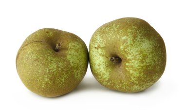 beyaz arkaplanda şeftaliler