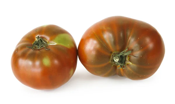 两个白色背景的西红柿 — 图库照片