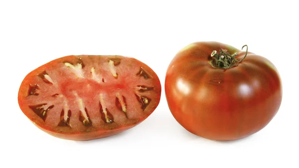 Twee tomaten op witte achtergrond — Stockfoto