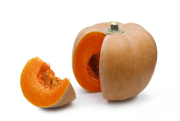 Calabaza con una rebanada — Foto de Stock