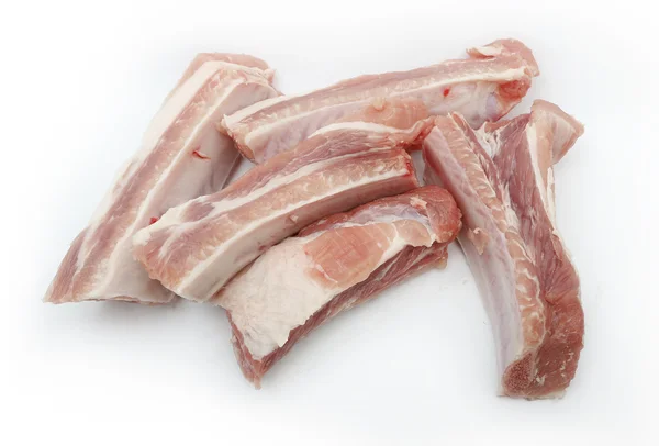 Beyaz arka planda domuz pirzolası — Stok fotoğraf