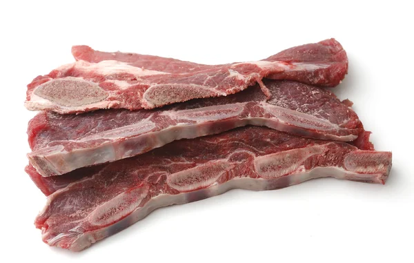 Plátky telecí chop. Syrové hovězí maso — Stock fotografie