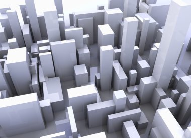 Bir şehir binaları ile simülasyonu