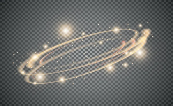 Dairesel lens, şeffaf ışık efekti oluşturur. Soyut ışıltılı kıvılcım. Elips sınırı. Parlak şok. Dönüşümlü ışıltı hattı. Enerji elementi. Parlak yüzük izi. Yuvarlak parlak çerçeve. Vektör çemberi