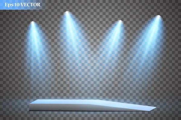 Vector Spotlights. Plaats delict. Lichte effecten. Gloeilamp effect. Vectorillustratie. — Stockvector