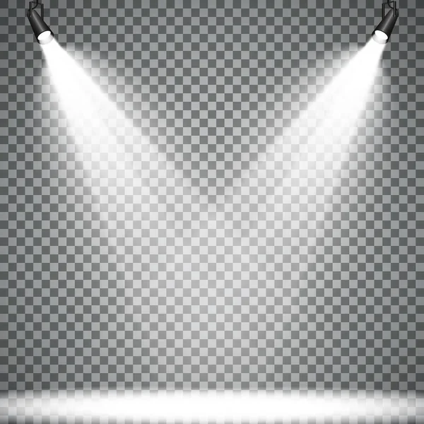 Vector Spotlights. Scene. Light Effects. Glow light effect — Stock Vector