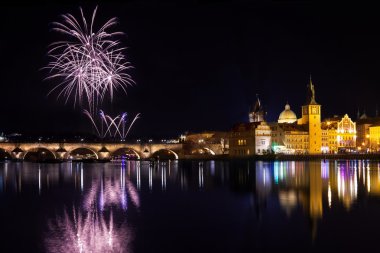 New year atmosphere in Prague, Czech Republick clipart