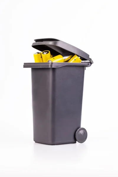 Alkaline Batteries in a bucket — Stock Photo, Image
