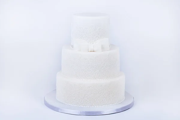 Delicious luxury ping wedding or birthday cake — Stock Photo, Image