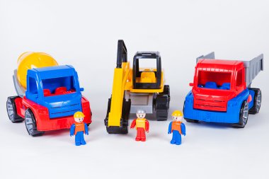 Minyatürler inşaat işçileri ve kamyon