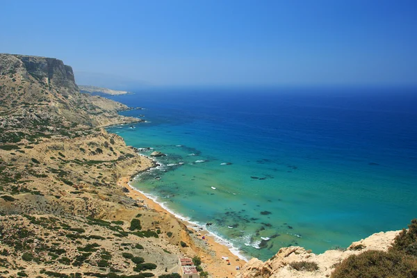 レティムノ、クレタ島、ギリシャのレッドビーチ ストック写真