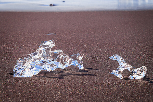 Fragment of iceberg on Jokulsarlon beach, Iceland