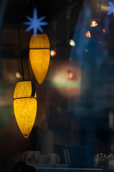 Cafe interieur in de avond van Praag — Stockfoto