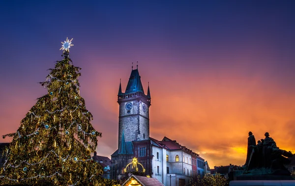 Praga Mercatino di Natale Sulla Piazza della Città Vecchia — Foto Stock