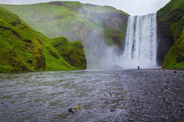 Grand şelale İzlanda'daki Skogafoss