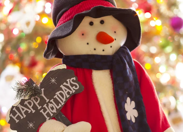 Bonhomme de neige Joyeuses Fêtes — Photo