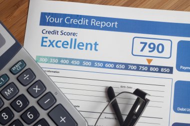 Credit report with score clipart