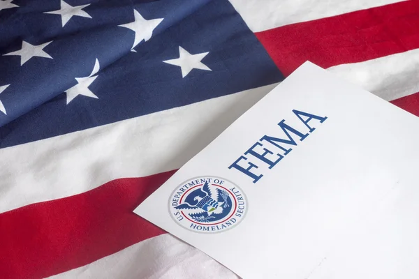 FEMA US Homeland Security and Flag — Stock Photo, Image