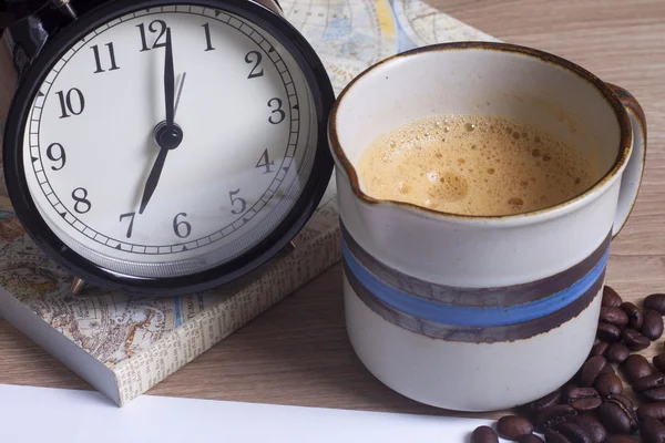 Tempo de café caderno pessoal — Fotografia de Stock